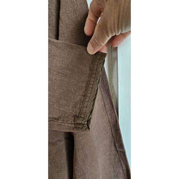 Vtg Christy Allen Sz M cotton flax button front‎ jacket brown USA made - Picture 4 of 10